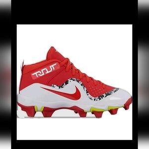 Nike Youth Red And White Trout Fastflex Baseball Cleats 5.5Y